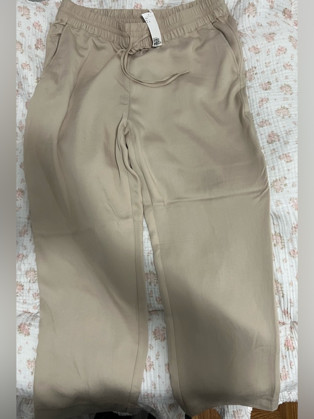 H&M Light Beige Drawstring Waist Trousers